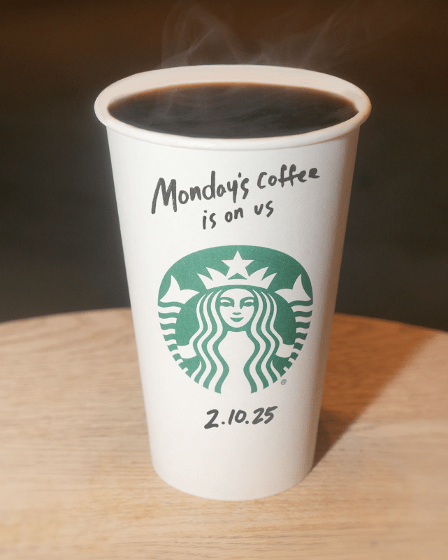 Free Starbucks Coffee Mon, Feb&nbsp;10